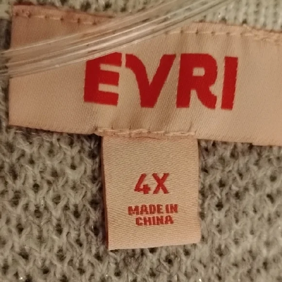 EVRI Gray and Cream Women's Cardigan - Picture 2 of 4